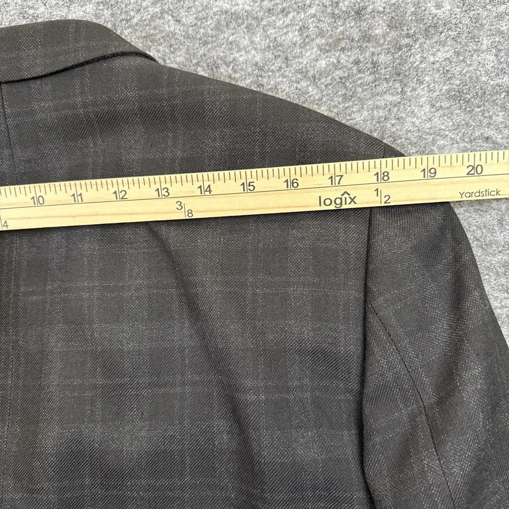 The Savile Row Co London Aberdeen‎ sport coat men's 40R gray plaid elbow patches
